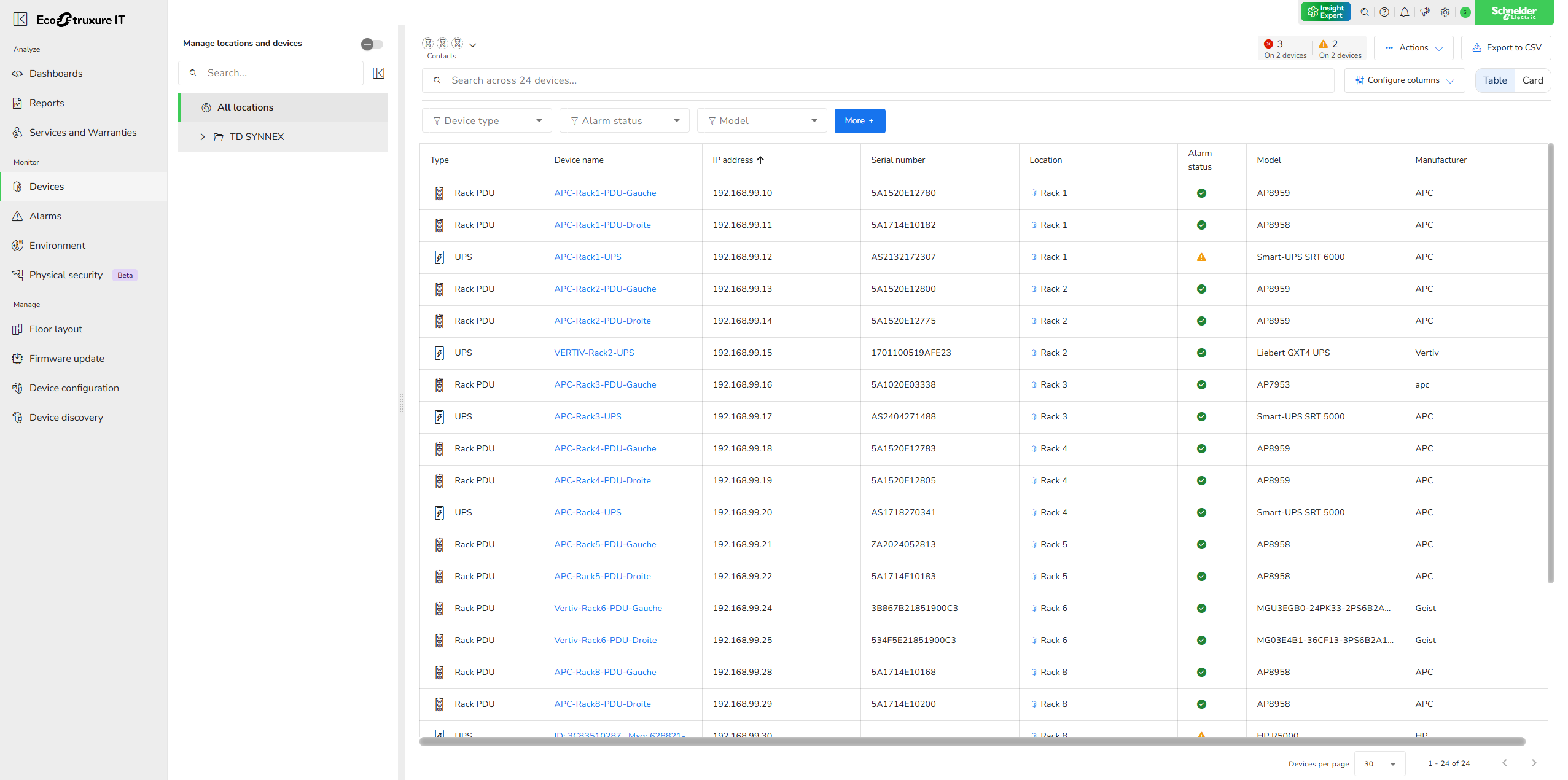 Interface EcoStruxure